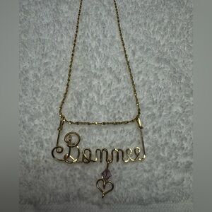 Bonnee Wire Name Pendant Necklace 14KGP